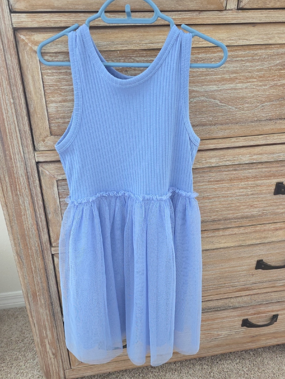 wonder nation Light Blue Ribbed Bodice Tulle Dress